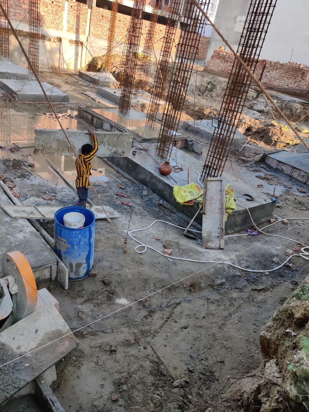 Foundation and footing work on site