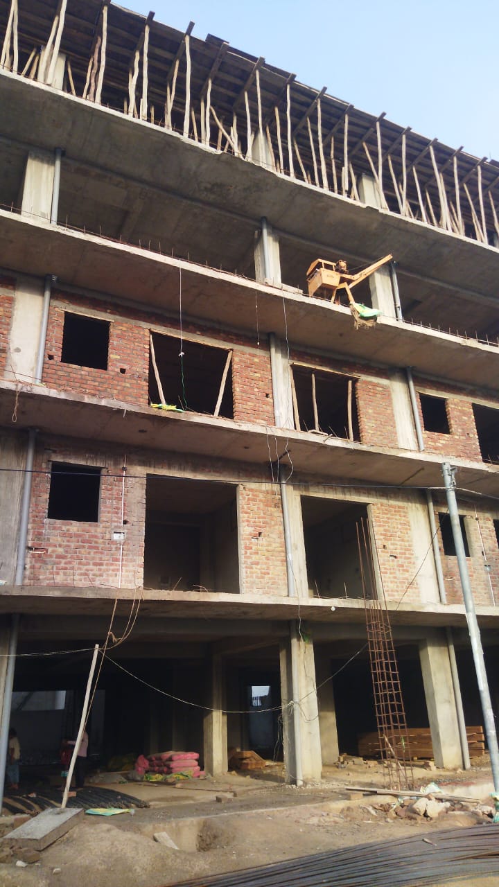 Large commercial frame under construction